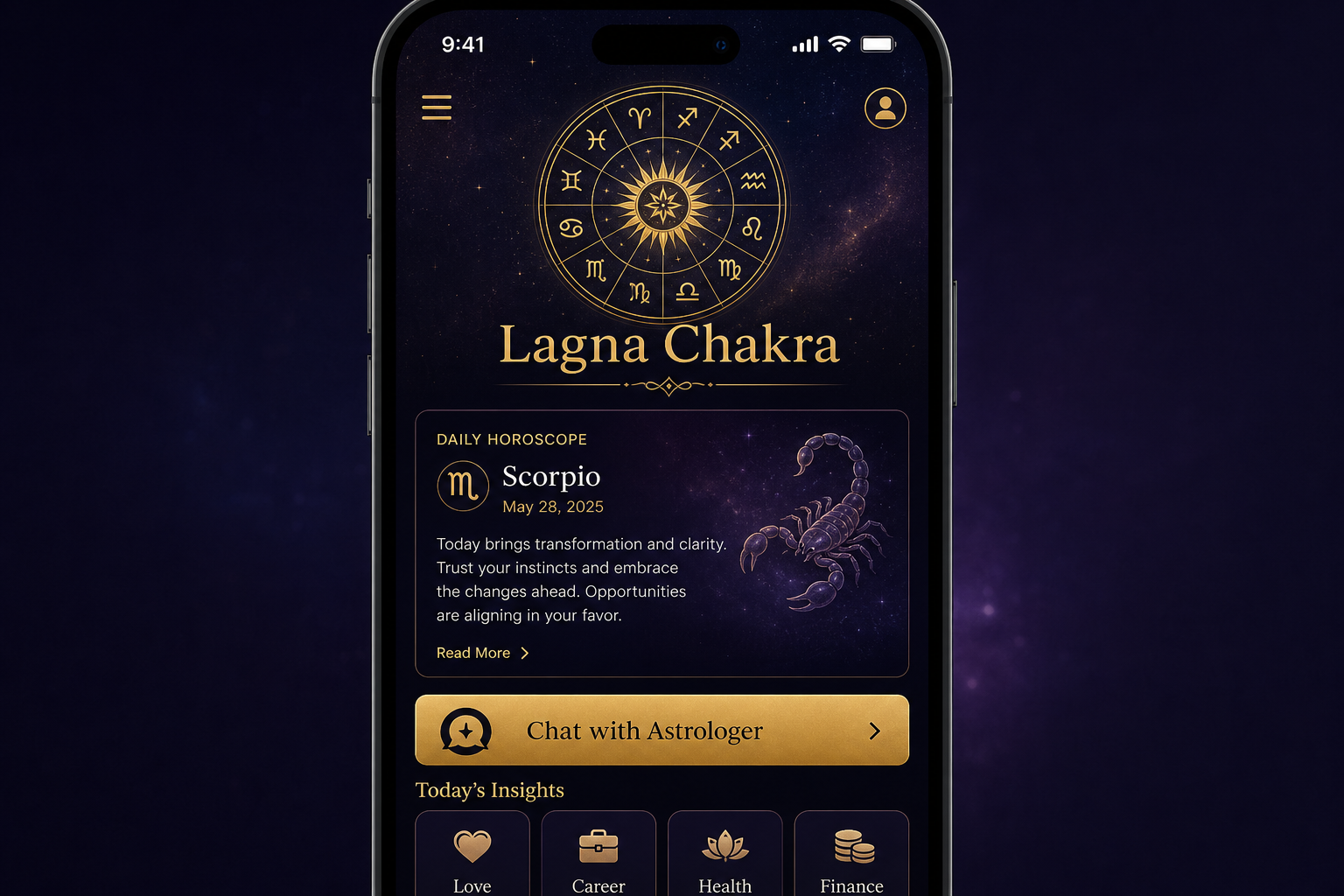 Lagna Chakra mobile app preview